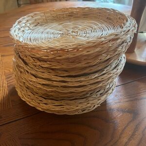 Vintage straw paper plate holders 12 total